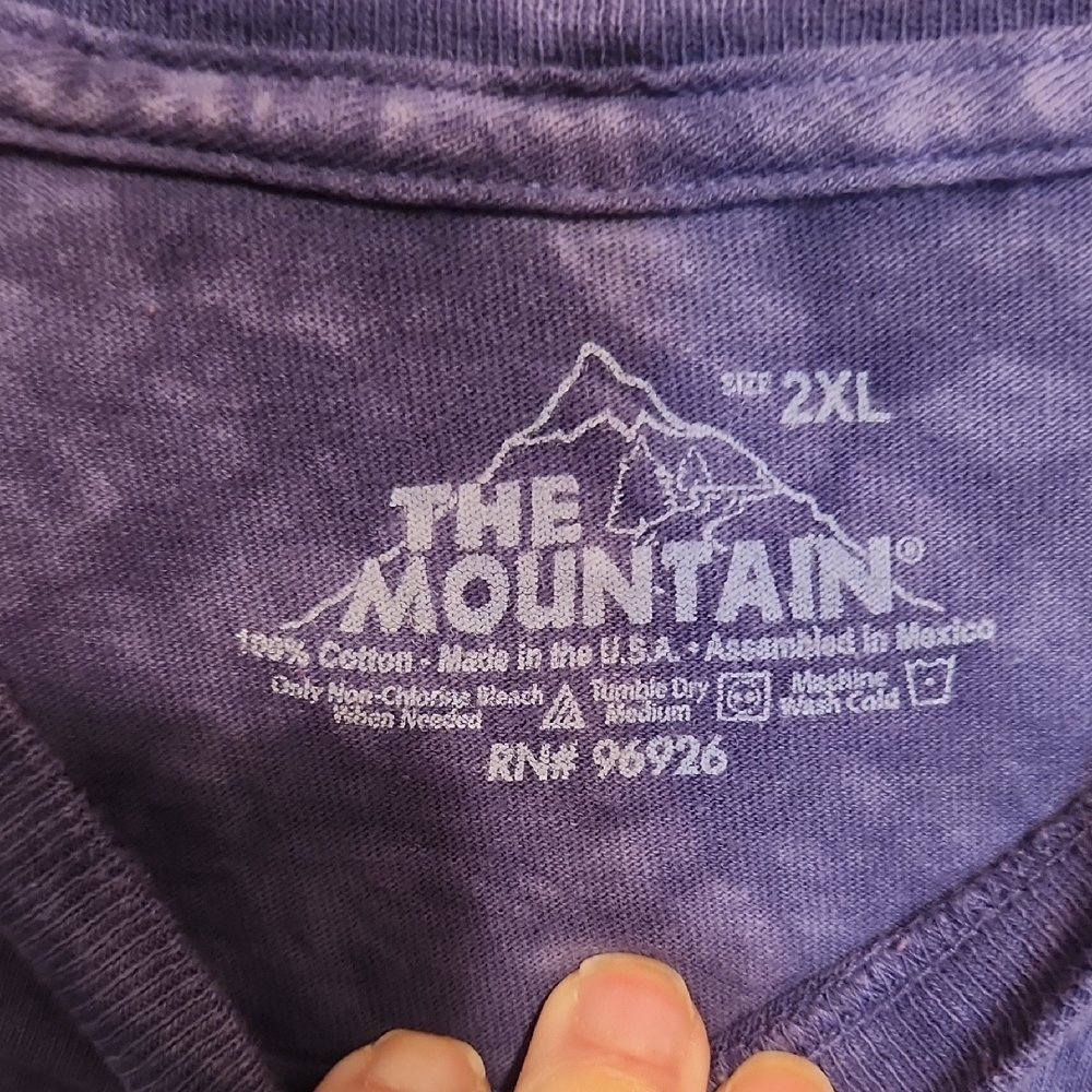 🔥The Mountain Purple Logo Tee with White Print - Picture 2 of 3